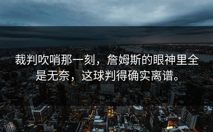 裁判吹哨那一刻，詹姆斯的眼神里全是无奈，这球判得确实离谱。