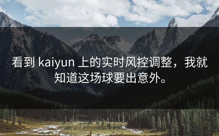 看到 kaiyun 上的实时风控调整，我就知道这场球要出意外。